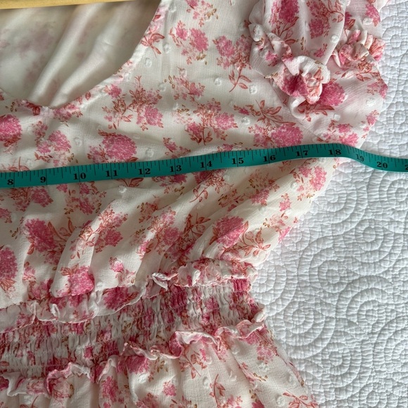 Moon River Pink and White Ruffled Tiered Sundress - Picture 11 of 12